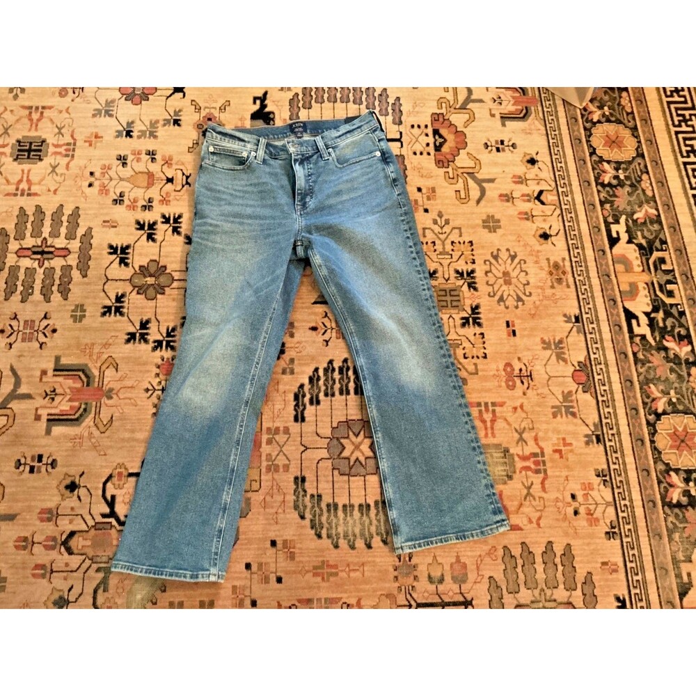 NWT J Crew Mid Rise Flare Crop Jeans US Women's 27